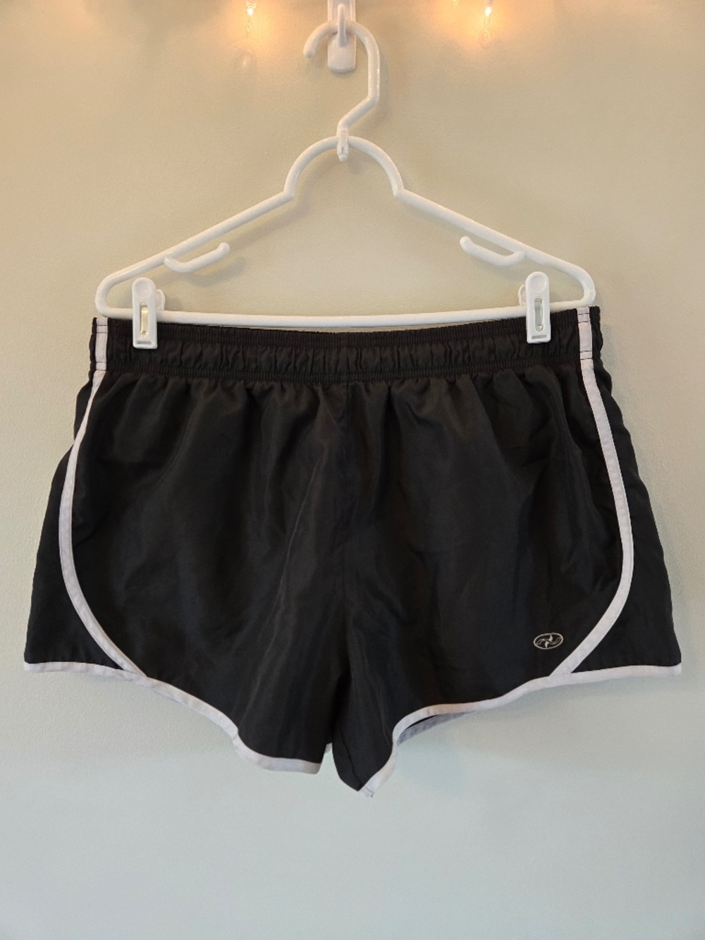3/$20 N.Y.L. Sport Black Running Shorts with White Piping - Size XL
